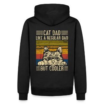 Cat Dad Katzen Papa - Männer Premium Bio Hoodie - Schwarz - Hinten - Nico (187cm)