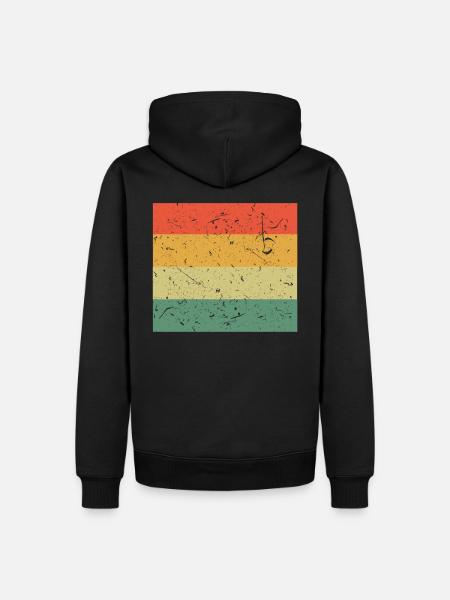 Quardrat Viereck Retro Vintage Sunset - Männer Premium Bio Hoodie - Schwarz