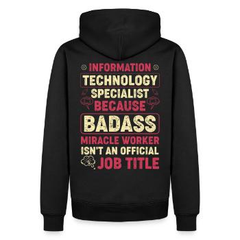Information Technologie Spezialist IT Computer - Männer Premium Bio Hoodie - Schwarz - Hinten - Nico (187cm)