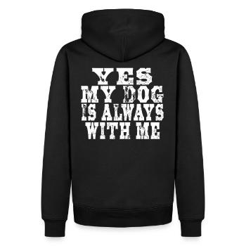Chien disant homme - Sweat à capuche Premium bio Homme - noir - Dos - Nico (187cm)