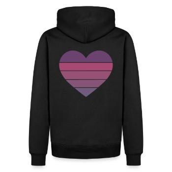 Coeur Rétro Lila - Sweat à capuche Premium bio Homme - noir - Dos - Nico (187cm)