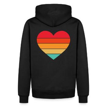 Coeur Retro Sunset coeur - Sweat à capuche Premium bio Homme - noir - Dos - Nico (187cm)