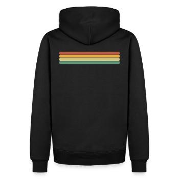 Rayures rétro - Sweat à capuche Premium bio Homme - noir - Dos - Nico (187cm)