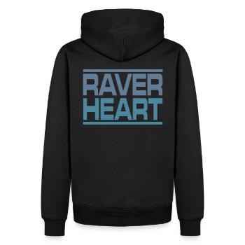 Raver rave techno - Sweat à capuche Premium bio Homme - noir - Dos - Nico (187cm)