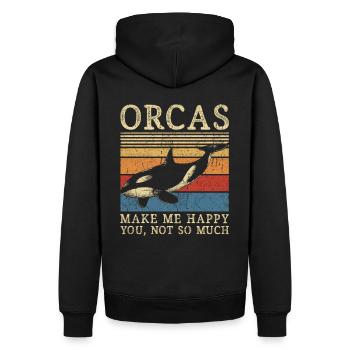 Orque orque disant drôle - Sweat à capuche Premium bio Homme - noir - Dos - Nico (187cm)