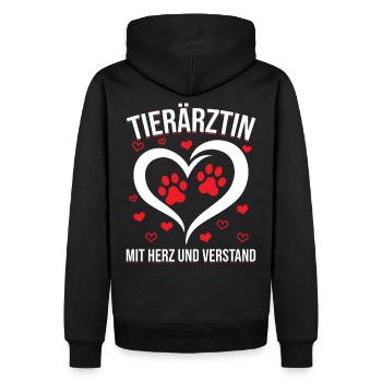 Tierärztin Geschenk - Männer Premium Bio Hoodie - Schwarz - Hinten - Nico (187cm)