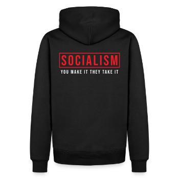 Anti Sozialismus - Männer Premium Bio Hoodie - Schwarz - Hinten - Nico (187cm)
