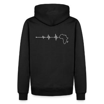 Carte de l'Afrique Heartbeat Afrique - Sweat à capuche Premium bio Homme - noir - Dos - Nico (187cm)