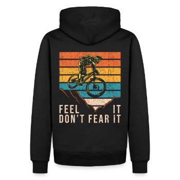 Downhill Bike Fahrrad - Männer Premium Bio Hoodie - Schwarz - Hinten - Nico (187cm)