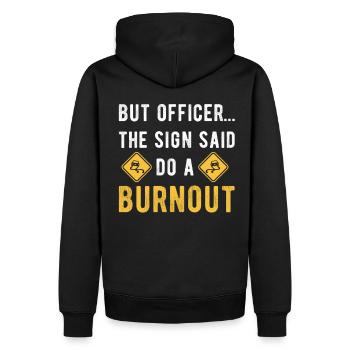Auto Spruch lustig - Männer Premium Bio Hoodie - Schwarz - Hinten - Nico (187cm)