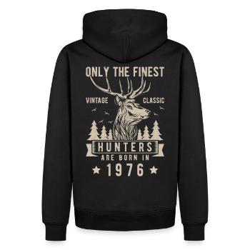 Cadeau de chasseur 1976 - Sweat à capuche Premium bio Homme - noir - Dos - Nico (187cm)