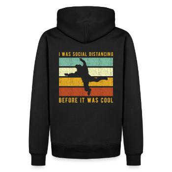 Fallschirmspringer Fallschirmspringen - Männer Premium Bio Hoodie - Schwarz - Hinten - Nico (187cm)
