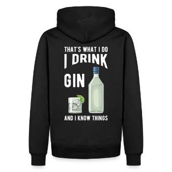 Gin disant cadeaux de gin - Sweat à capuche Premium bio Homme - noir - Dos - Nico (187cm)