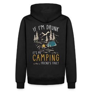 Camping Camper Spruch lustig Geschenk - Männer Premium Bio Hoodie - Schwarz - Hinten - Nico (187cm)