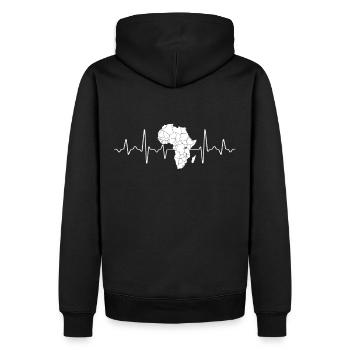 Carte de l'Afrique Heartbeat Afrique - Sweat à capuche Premium bio Homme - noir - Dos - Nico (187cm)