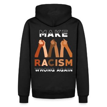 Rendre le racisme mal à nouveau - Sweat à capuche Premium bio Homme - noir - Dos - Nico (187cm)