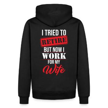 Rentner Geschenk Spruch lustig Rente - Männer Premium Bio Hoodie - Schwarz - Hinten - Nico (187cm)