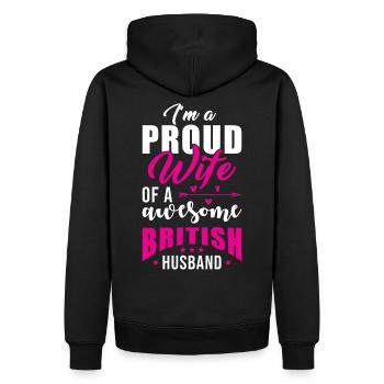 Mari anglais mari Angleterre - Sweat à capuche Premium bio Homme - noir - Dos - Nico (187cm)