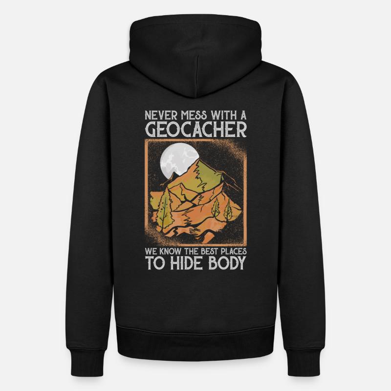 Geocaching Geo Caching Geocacher - Männer Premium Bio Hoodie - Schwarz