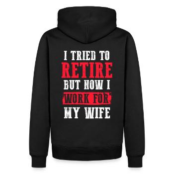 Rentner Geschenk Spruch lustig Rente - Männer Premium Bio Hoodie - Schwarz - Hinten - Nico (187cm)