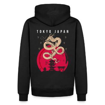 Tokyo Japan - Männer Premium Bio Hoodie - Schwarz - Hinten - Nico (187cm)