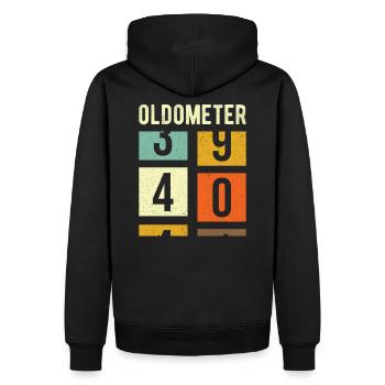 Oldometer 40th Birthday Gift - Men’s Premium Organic Hoodie - black - Back - Nico (187cm)