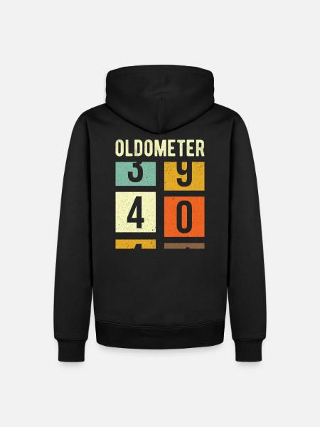 Oldometer 40th Birthday Gift - Men’s Premium Organic Hoodie - black