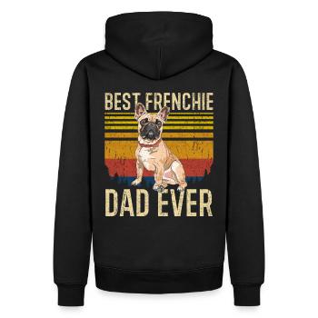 French Bulldog Papa - Sweat à capuche Premium bio Homme - noir - Dos - Nico (187cm)