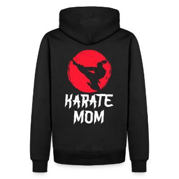 Karaté Maman - Sweat à capuche Premium bio Homme - noir - Dos - Nico (187cm)