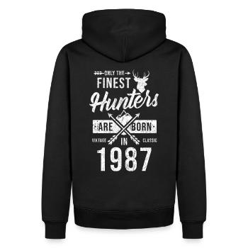 Jäger Cadeau Millésime 1987 - Sweat à capuche Premium bio Homme - noir - Dos - Nico (187cm)