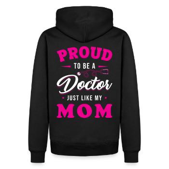 Médecin cadeau de fin de diplôme Médecins Famille - Sweat à capuche Premium bio Homme - noir - Dos - Nico (187cm)