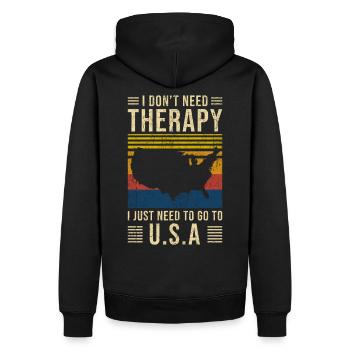 USA amerika Urlaub Auswandern - Männer Premium Bio Hoodie - Schwarz - Hinten - Nico (187cm)