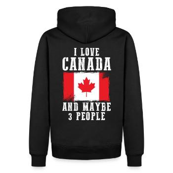 Drapeau du Canada Drapeau - Sweat à capuche Premium bio Homme - noir - Dos - Nico (187cm)