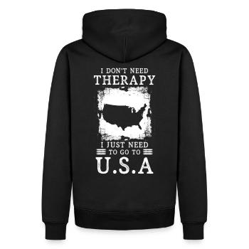 USA amerika Urlaub Auswandern - Männer Premium Bio Hoodie - Schwarz - Hinten - Nico (187cm)