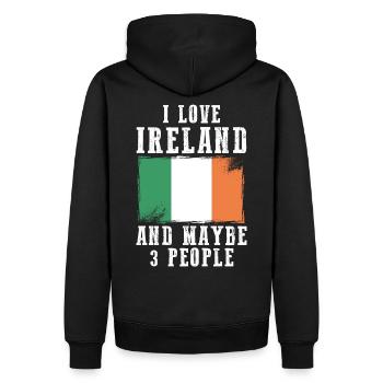 Irlande Drapeau Irlandais Irlandais Drôles de phrases - Sweat à capuche Premium bio Homme - noir - Dos - Nico (187cm)