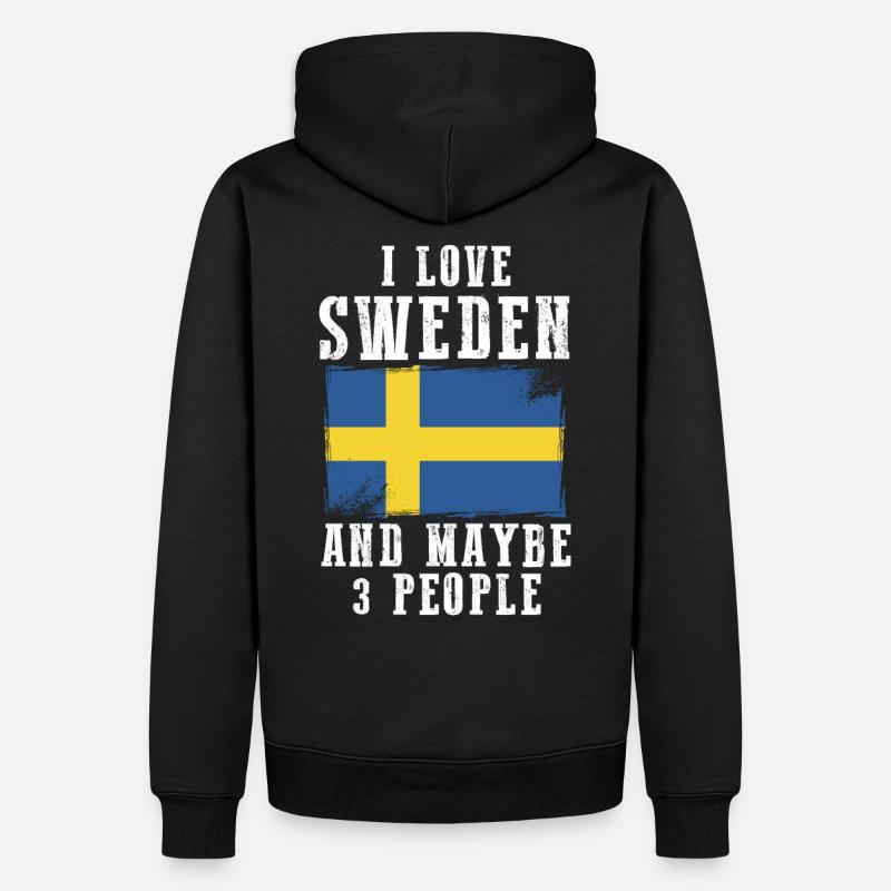 Suède drapeau cadeau suède - Sweat à capuche Premium bio Homme - noir