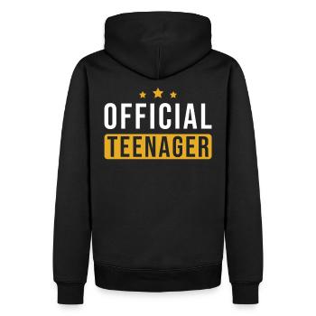 Ado 13e anniversaire - Sweat à capuche Premium bio Homme - noir - Dos - Nico (187cm)