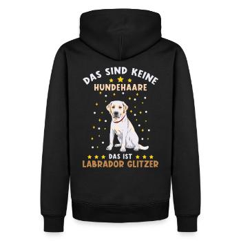 Labrador Glitzer - Männer Premium Bio Hoodie - Schwarz - Hinten - Nico (187cm)