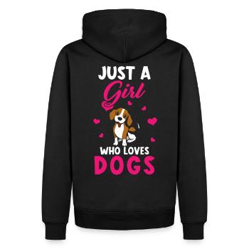 Just a girl who loves Dogs - Männer Premium Bio Hoodie - Schwarz - Hinten - Nico (187cm)