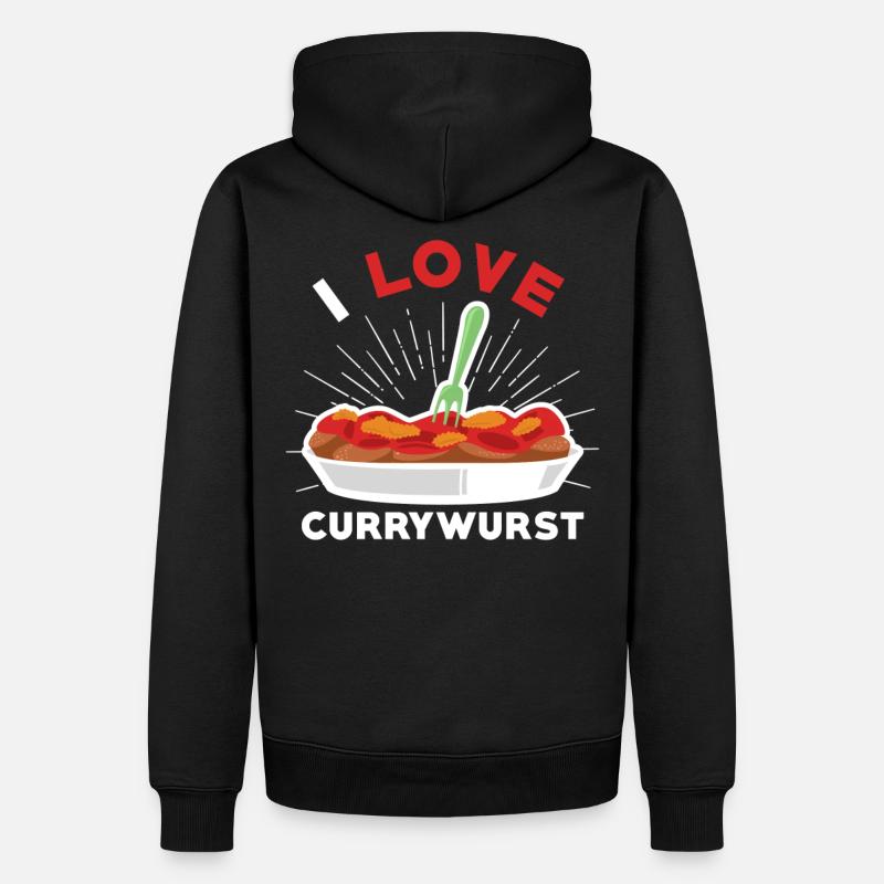 Currywurst Ich liebe Currywurst - Männer Premium Bio Hoodie - Schwarz