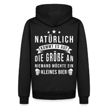 Bier lustiger Spruch - Männer Premium Bio Hoodie - Schwarz - Hinten - Nico (187cm)