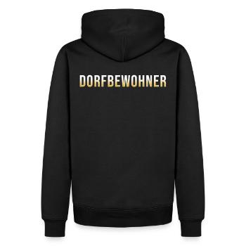 Dorf Dorfbewohner - Männer Premium Bio Hoodie - Schwarz - Hinten - Nico (187cm)