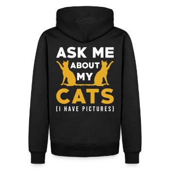 Katzen Geschenk Katzen Spruch - Männer Premium Bio Hoodie - Schwarz - Hinten - Nico (187cm)