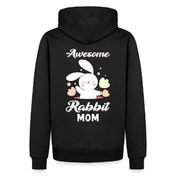 Hasen Hase Kaninchen Mama niedlich - Männer Premium Bio Hoodie - Schwarz - Hinten - Nico (187cm)