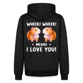 Guinea pig gift sweet - Men’s Premium Organic Hoodie - black - Back - Nico (187cm)