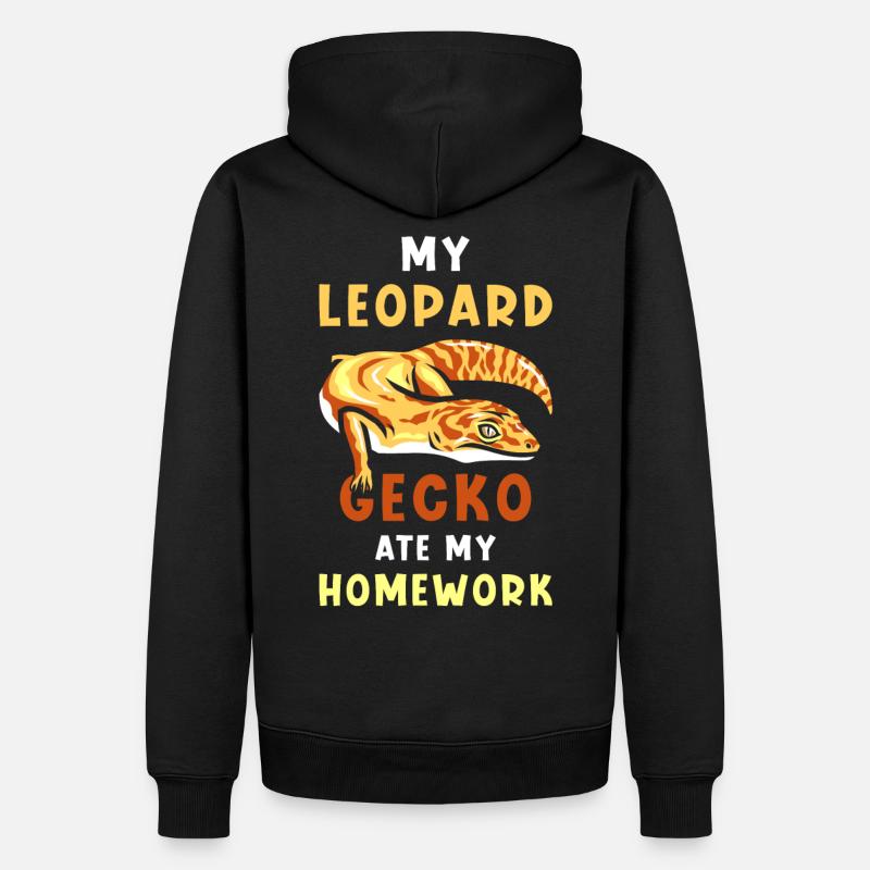 Leopard Gecko Spruch lustig - Männer Premium Bio Hoodie - Schwarz