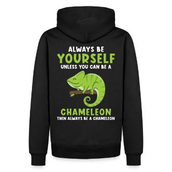 Chameleon saying funny - Men’s Premium Organic Hoodie - black - Back - Nico (187cm)