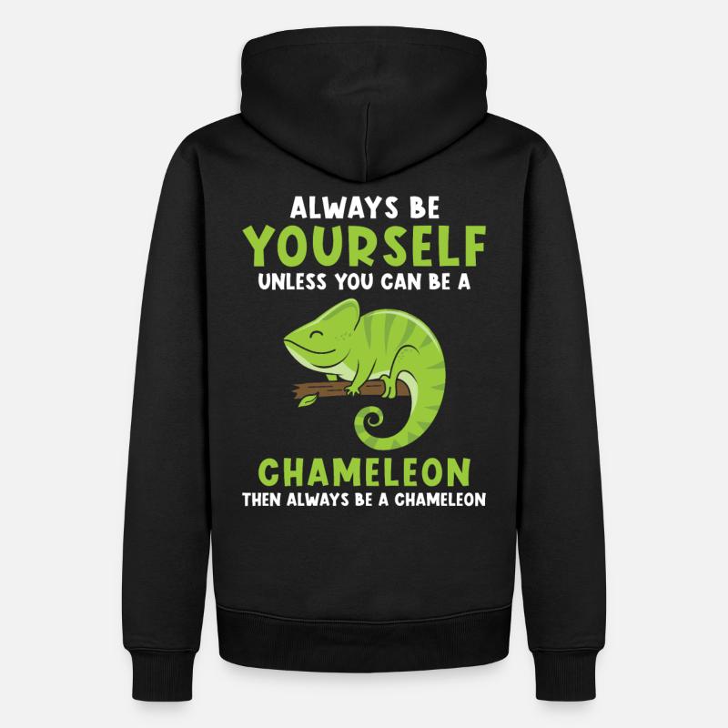 Chamäleon Spruch lustig - Männer Premium Bio Hoodie - Schwarz