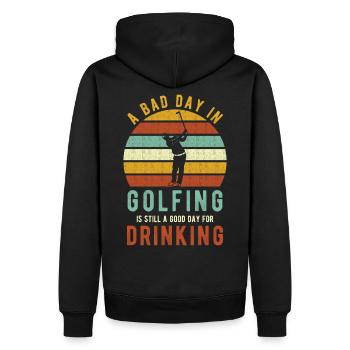 Golf Spruch lustig Golfer Geschenk - Männer Premium Bio Hoodie - Schwarz - Hinten - Nico (187cm)