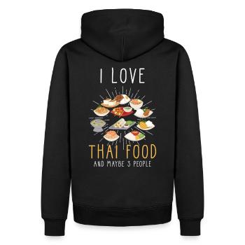 Thai Food Thai Cuisine - Men’s Premium Organic Hoodie - black - Back - Nico (187cm)